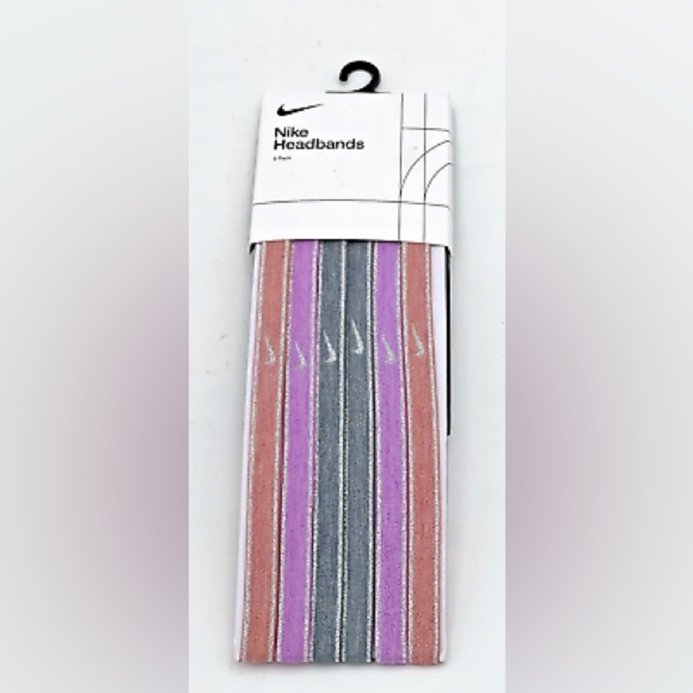 NIKE Swoosh Sport Metallic Hair Band 6 Variety Pack Women- New!
